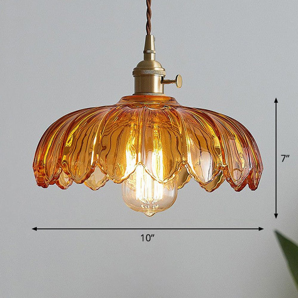 Chic Vintage Glazen Bloem Hanglamp voor een Betoverende Sfeer