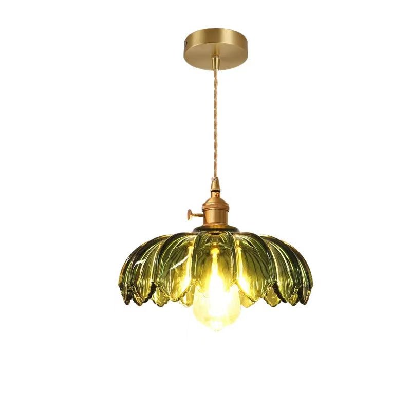 Chic Vintage Glazen Bloem Hanglamp voor een Betoverende Sfeer