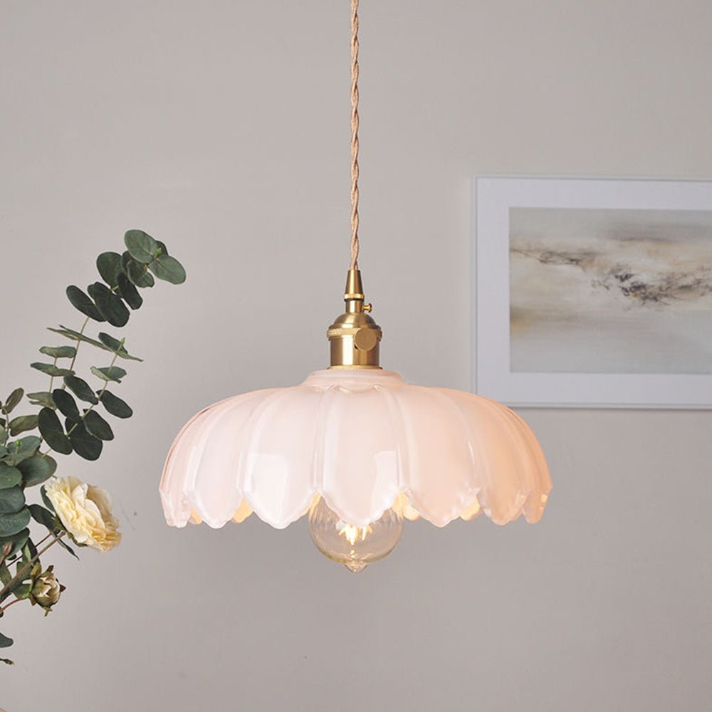 Chic Vintage Glazen Bloem Hanglamp voor een Betoverende Sfeer