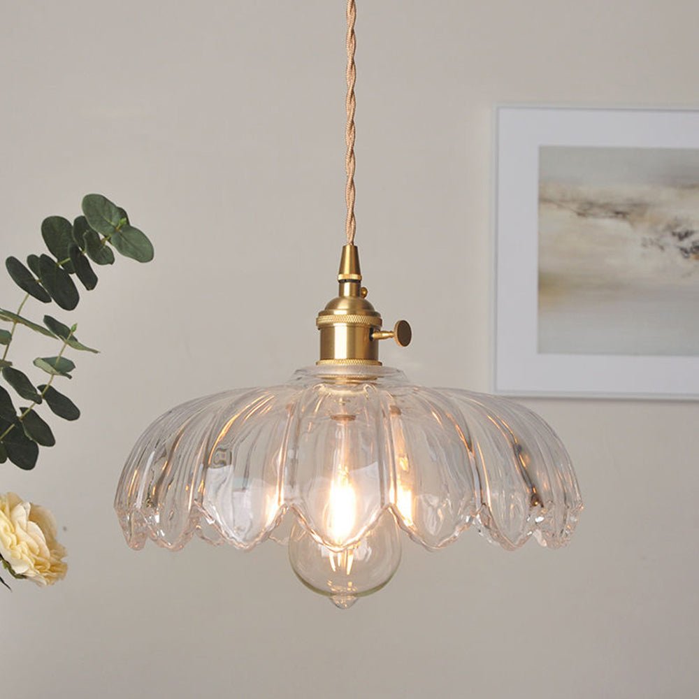 Chic Vintage Glazen Bloem Hanglamp voor een Betoverende Sfeer