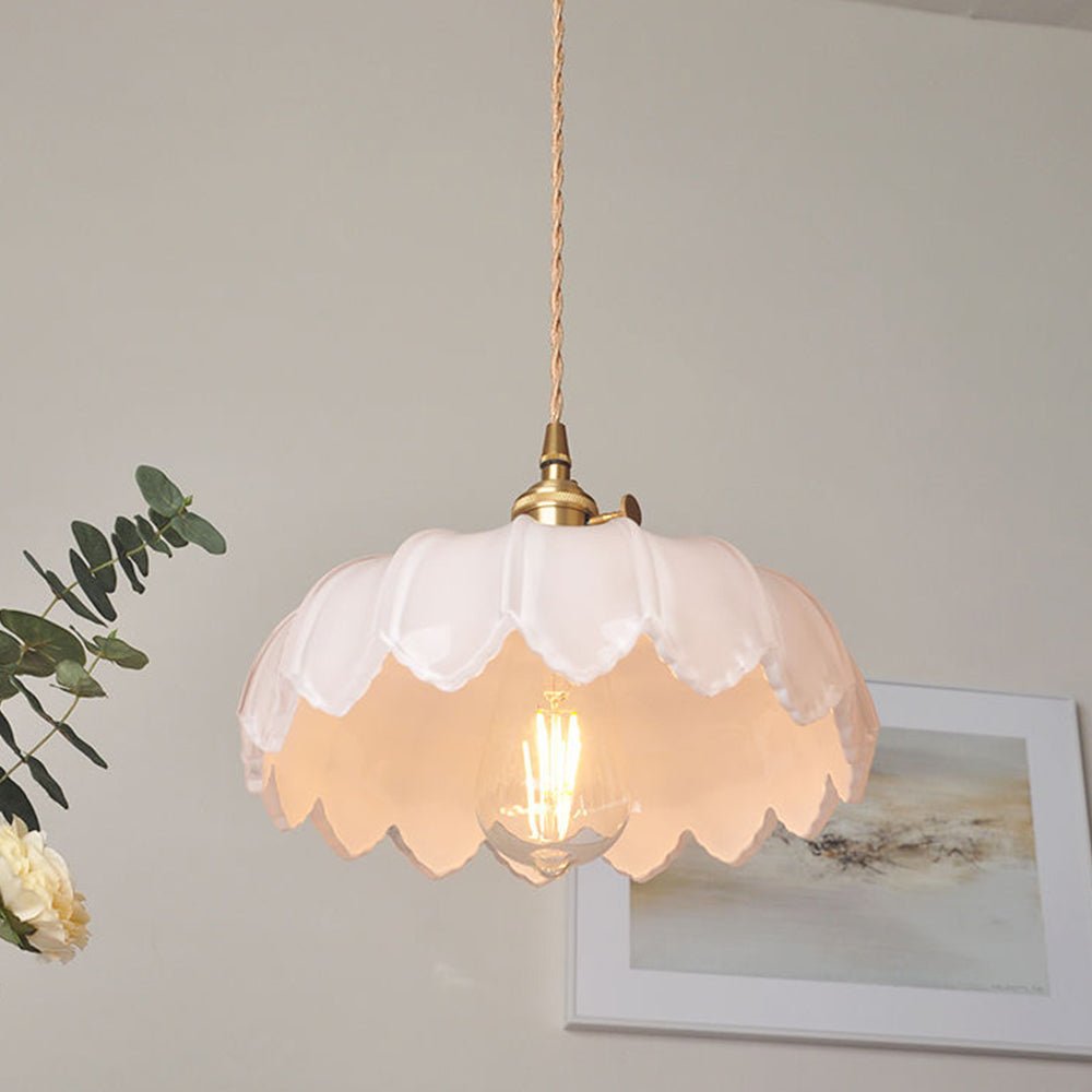 Chic Vintage Glazen Bloem Hanglamp voor een Betoverende Sfeer