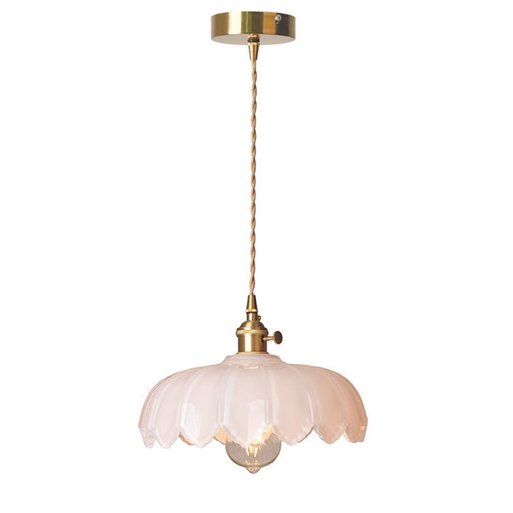 Chic Vintage Glazen Bloem Hanglamp voor een Betoverende Sfeer