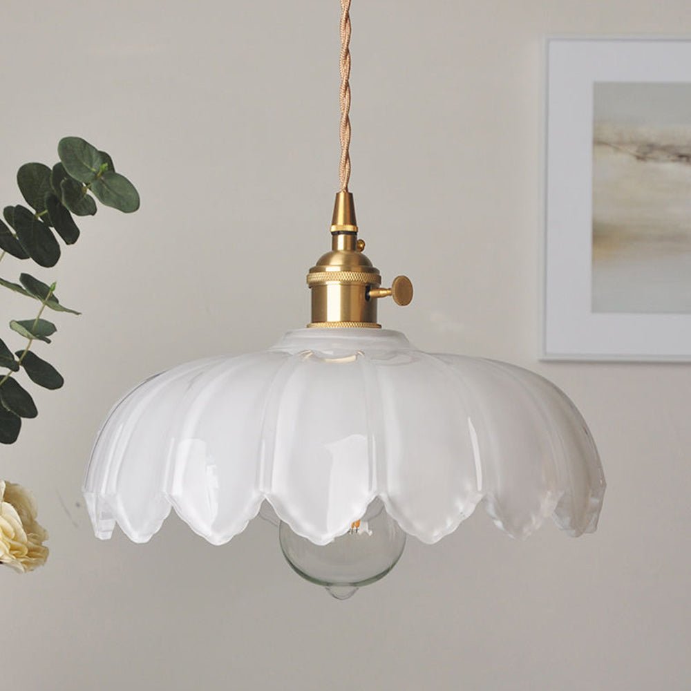 Chic Vintage Glazen Bloem Hanglamp voor een Betoverende Sfeer