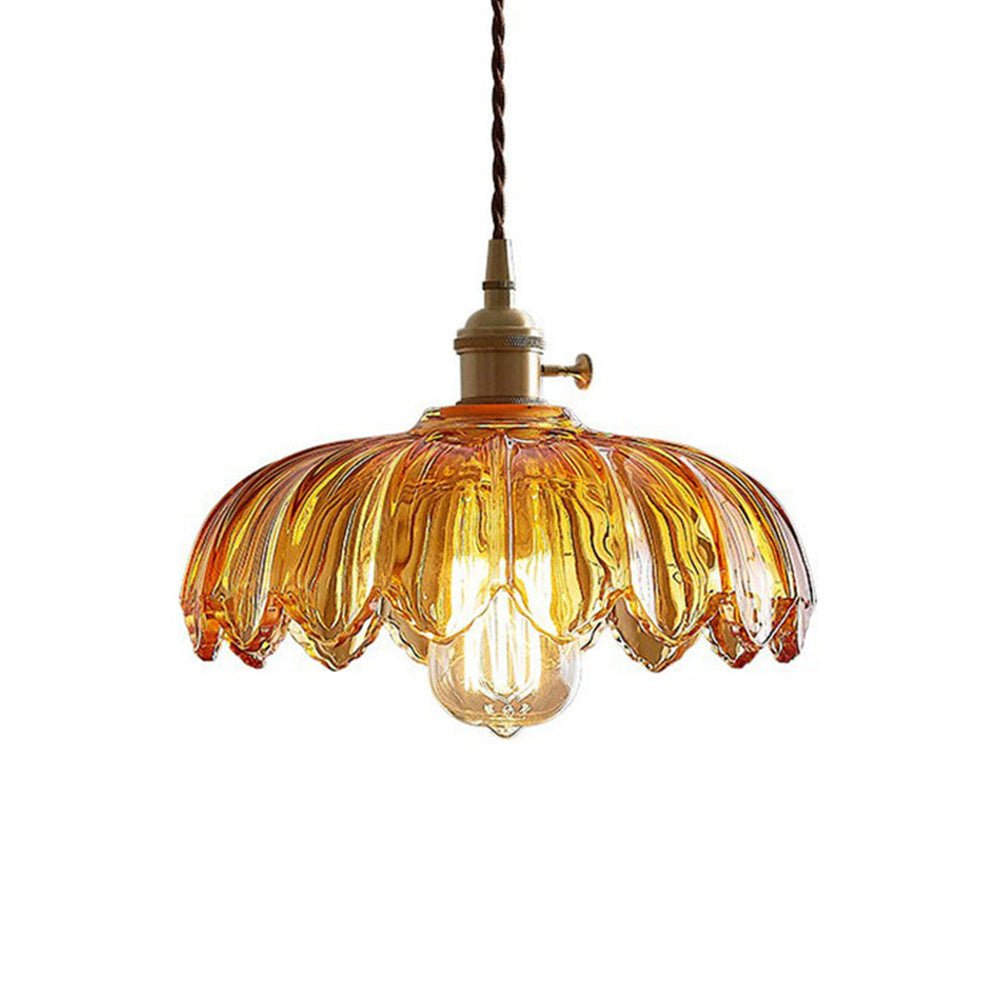 Chic Vintage Glazen Bloem Hanglamp voor een Betoverende Sfeer