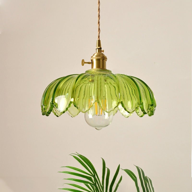 Chic Vintage Glazen Bloem Hanglamp voor een Betoverende Sfeer