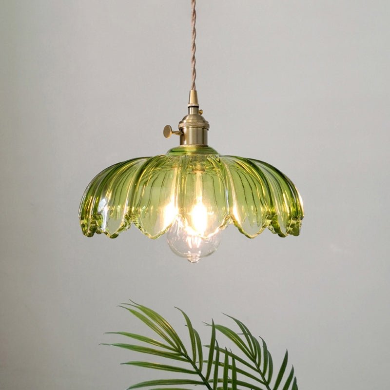 Chic Vintage Glazen Bloem Hanglamp voor een Betoverende Sfeer