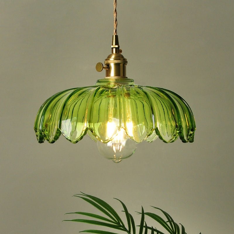 Chic Vintage Glazen Bloem Hanglamp voor een Betoverende Sfeer