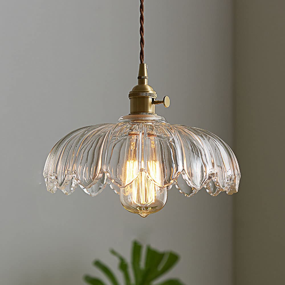 Chic Vintage Glazen Bloem Hanglamp voor een Betoverende Sfeer