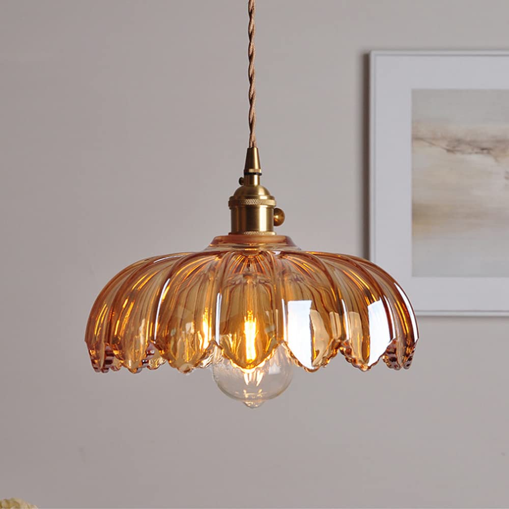 Chic Vintage Glazen Bloem Hanglamp voor een Betoverende Sfeer