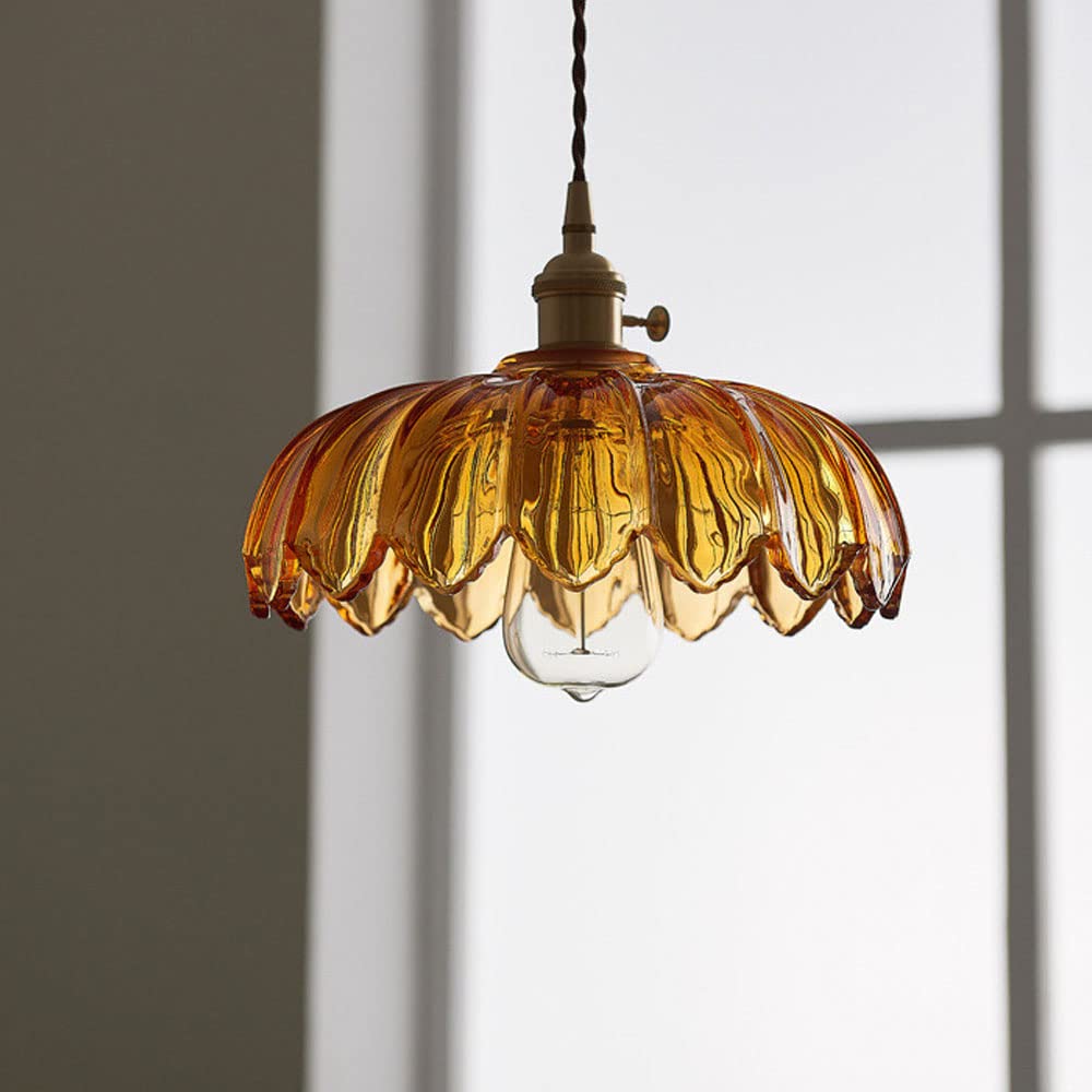 Chic Vintage Glazen Bloem Hanglamp voor een Betoverende Sfeer